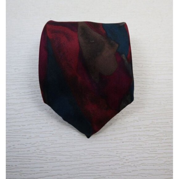 RETRO DESIGN STUDIOS - MEN'S RED AND BLUE MARBLE PRINT TIE - NECK TIE - Picture 2 of 6